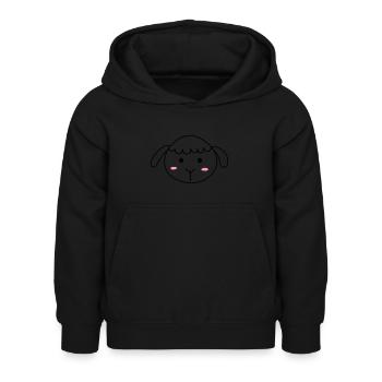 Mouton mignon - Sweat à capuche Enfant - noir - Devant - AI Model Kid Female (0cm)