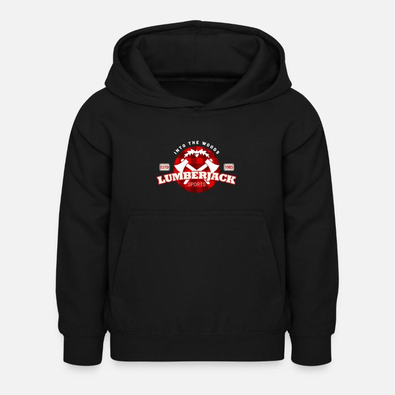 lumberjack check pattern - Kids Hoodie - black
