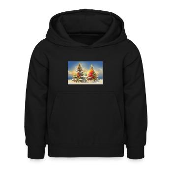 Künstlerische Weihnachtsbäume - Kinder Hoodie - Schwarz - Vorne - AI Model Kid Female (0cm)
