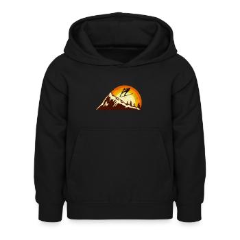 Skispringen Retro Skispringer Geschenk - Kinder Hoodie - Schwarz - Vorne - AI Model Kid Female (0cm)