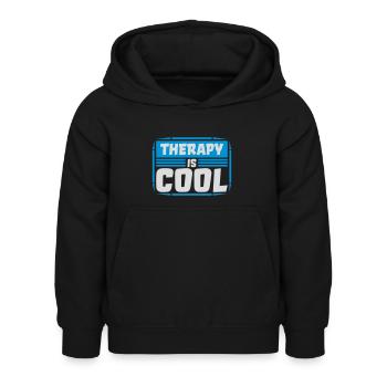 la thérapie est cool Citation - Sweat à capuche Enfant - noir - Devant - AI Model Kid Female (0cm)
