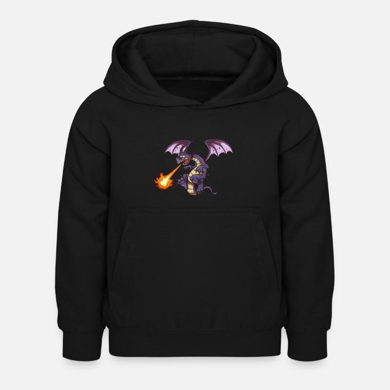 Dragon en colère - Sweat à capuche Enfant - noir