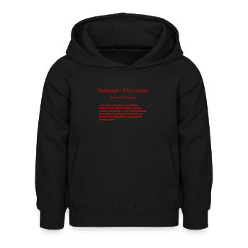 Définition de masseur - Sweat à capuche Enfant - noir - Devant - AI Model Kid Female (0cm)