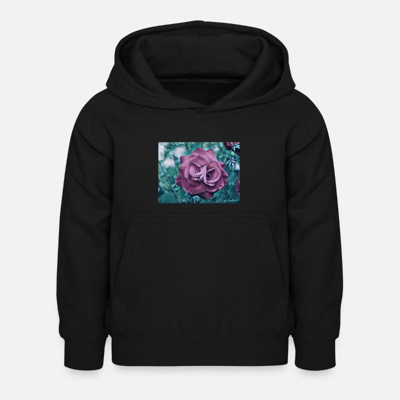 Rose - Kinder Hoodie - Schwarz