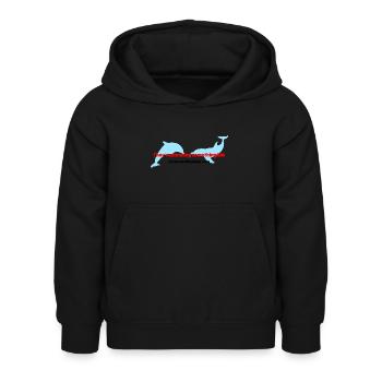 Dolphin Conspiracy Theory - Kids Hoodie - black - Front - AI Model Kid Female (0cm)