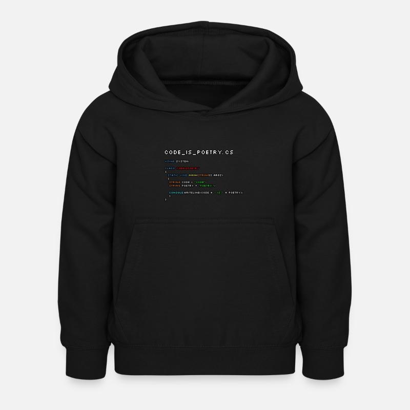 Code is poetry.cs - Kids Hoodie - black