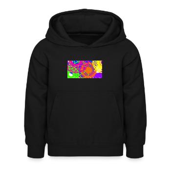 Pattern - Kids Hoodie - black - Front - AI Model Kid Female (0cm)