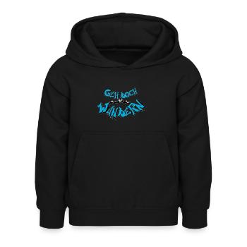 Geh doch wandern - Kinder Hoodie - Schwarz - Vorne - AI Model Kid Female (0cm)