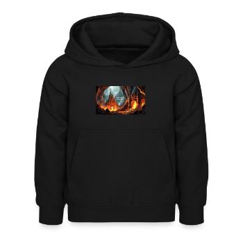 wunderschöne mythische Orte – Avalon - Kinder Hoodie - Schwarz - Vorne - AI Model Kid Female (0cm)