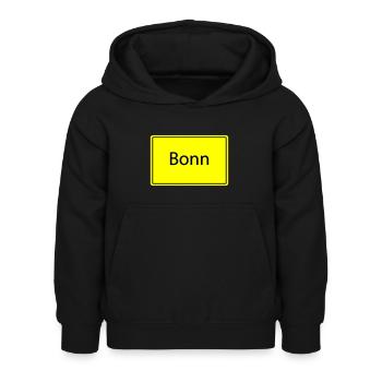 ortsschild bonn - Kinder Hoodie - Schwarz - Vorne - AI Model Kid Female (0cm)