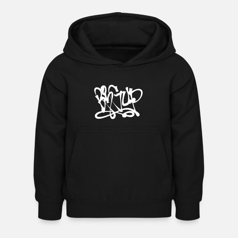 BIGUP Graffiti - Felpa con cappuccio per bambini - nero