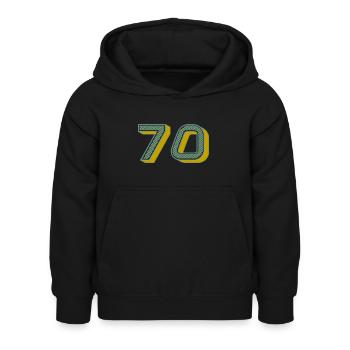 70. 70 ANS. 70e ANNIVERSAIRE. ANNIVERSAIRE 70 ANS. - Sweat à capuche Enfant - noir - Devant - AI Model Kid Female (0cm)