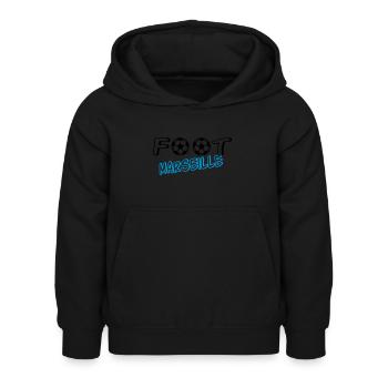 Fuß Marseille - Kinder Hoodie - Schwarz - Vorne - AI Model Kid Female (0cm)