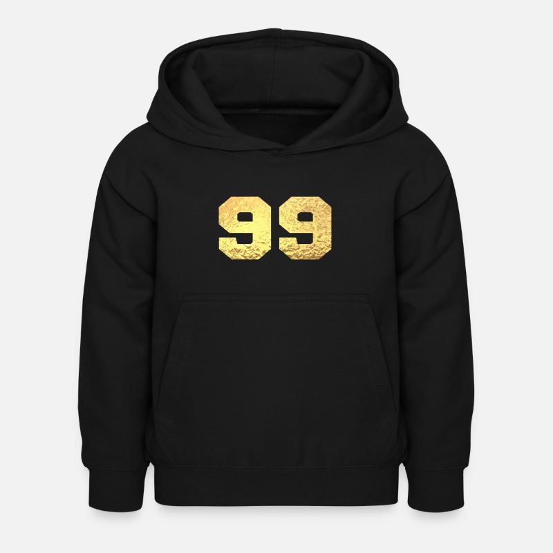 Numéro 99 paillettes doré - 99e anniversaire - Sweat à capuche Enfant - noir