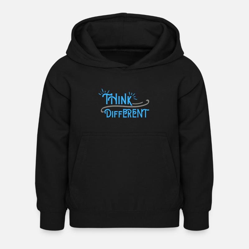Think Differnet Blue Grey Design - Kids Hoodie - black