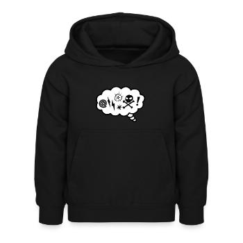 Bulle de pensée en colère - Sweat à capuche Enfant - noir - Devant - AI Model Kid Female (0cm)