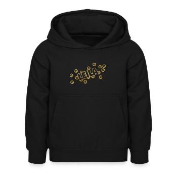 Nom Leila - Sweat à capuche Enfant - noir - Devant - AI Model Kid Female (0cm)