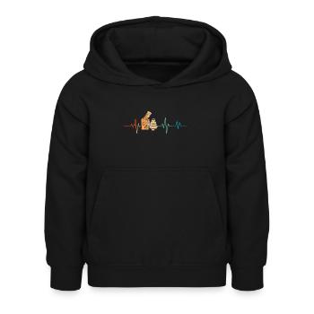 Retro Pastry Heartbeat - Kids Hoodie - black - Front - AI Model Kid Female (0cm)
