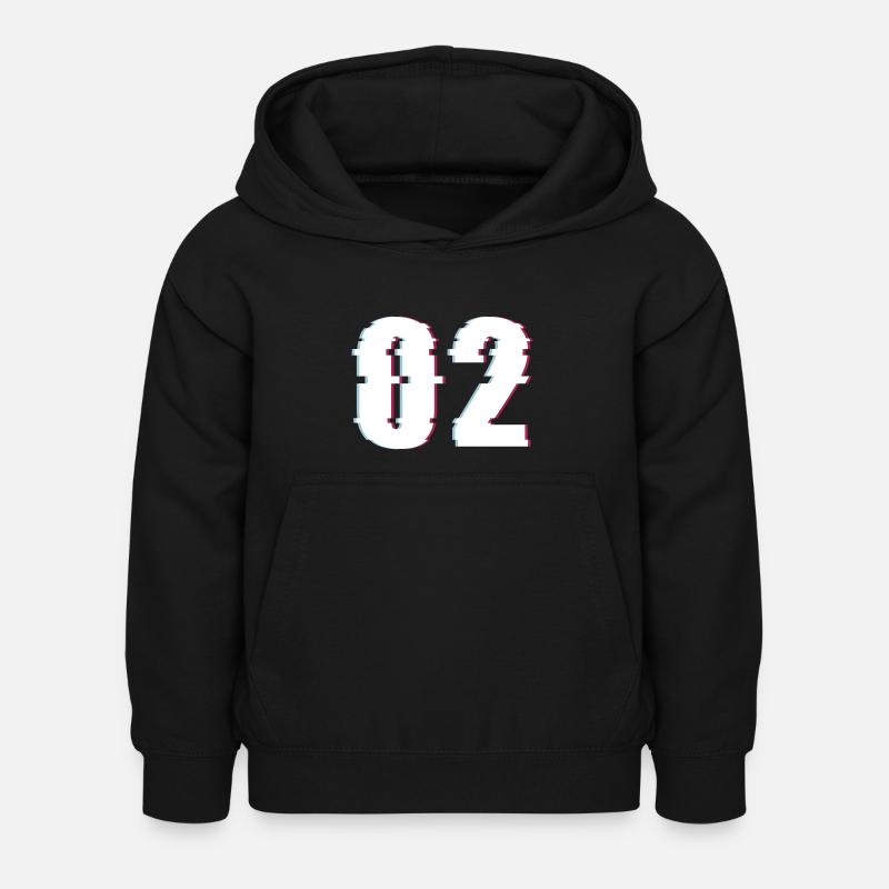 Deux 2 Deux 02 Nombre Effet Nombre déformé - Sweat à capuche Enfant - noir