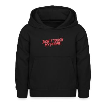 DON'T TOUCH MY PHONE - Kids Hoodie - black - Front - AI Model Kid Female (0cm)