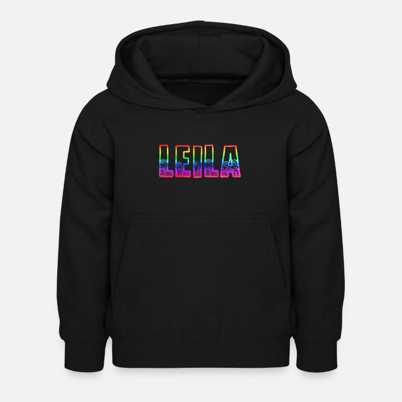 Leila RS Arc-en-ciel - Sweat à capuche Enfant - noir