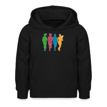 Joggerinnen in Action - Kinder Hoodie - Schwarz - Vorne - AI Model Kid Female (0cm)