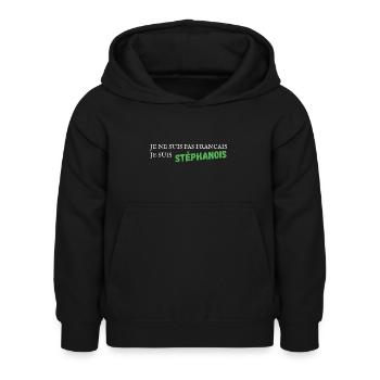 Je ne suis pas français - Sweat à capuche Enfant - noir - Devant - AI Model Kid Female (0cm)