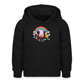 Peppa Wutz Regenbogen Rainbow - Kinder Hoodie - Schwarz - Vorne - AI Model Kid Female (0cm)