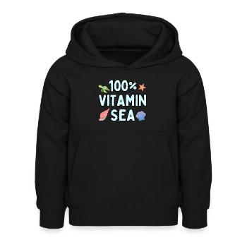 100% vitamine mer - Sweat à capuche Enfant - noir - Devant - AI Model Kid Female (0cm)