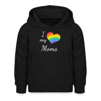 I love my moms - Kinder Hoodie - Schwarz - Vorne - AI Model Kid Female (0cm)