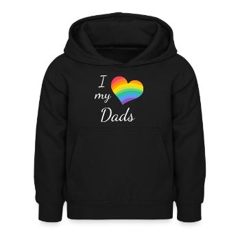 I love my Dads - Kinder Hoodie - Schwarz - Vorne - AI Model Kid Female (0cm)