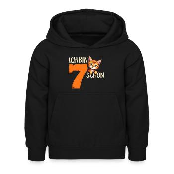 7. Geburtstag Mädchen Junge Katze Ich Bin Schon - Kinder Hoodie - Schwarz - Vorne - AI Model Kid Female (0cm)