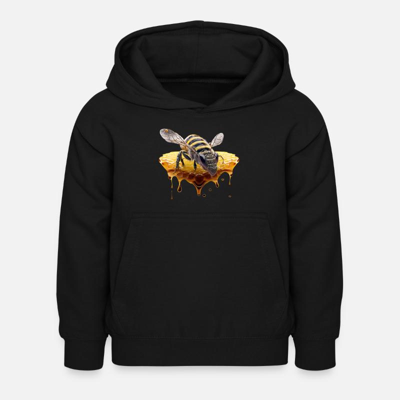 Nid d’abeille - Sweat à capuche Enfant - noir