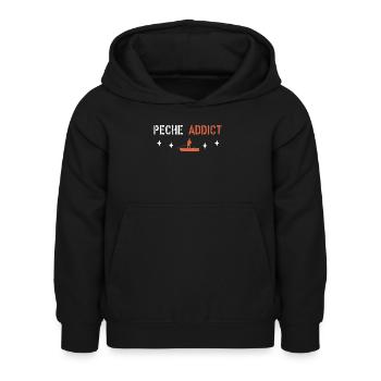 Pêche Addict - Sweat à capuche Enfant - noir - Devant - AI Model Kid Female (0cm)