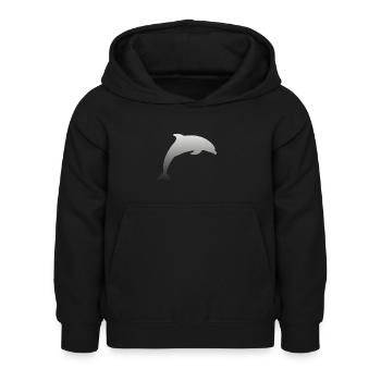 Dolphin - Kids Hoodie - black - Front - AI Model Kid Female (0cm)