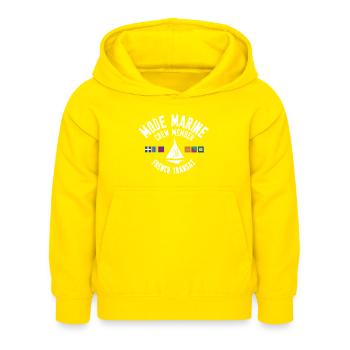 Marine-Besatzungsmodus - Kinder Hoodie - Gelb - Vorne - AI Model Kid Female (0cm)