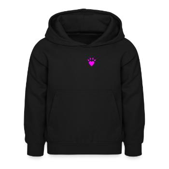 Patte de chat coeur patte - Sweat à capuche Enfant - noir - Devant - AI Model Kid Female (0cm)