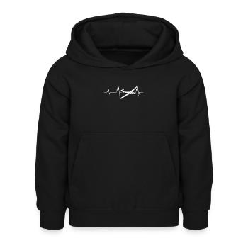 Segelflugzeug Segelfliegerg - Kinder Hoodie - Schwarz - Vorne - AI Model Kid Female (0cm)
