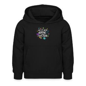 Hippie - Kinder Hoodie - Schwarz - Vorne - AI Model Kid Female (0cm)