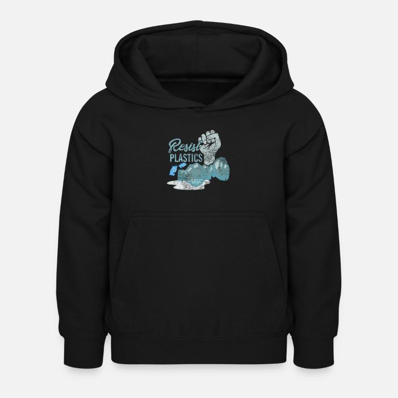 Resist Plastics Zero Waste Plastic Free Plastic Spr - Kids Hoodie - black