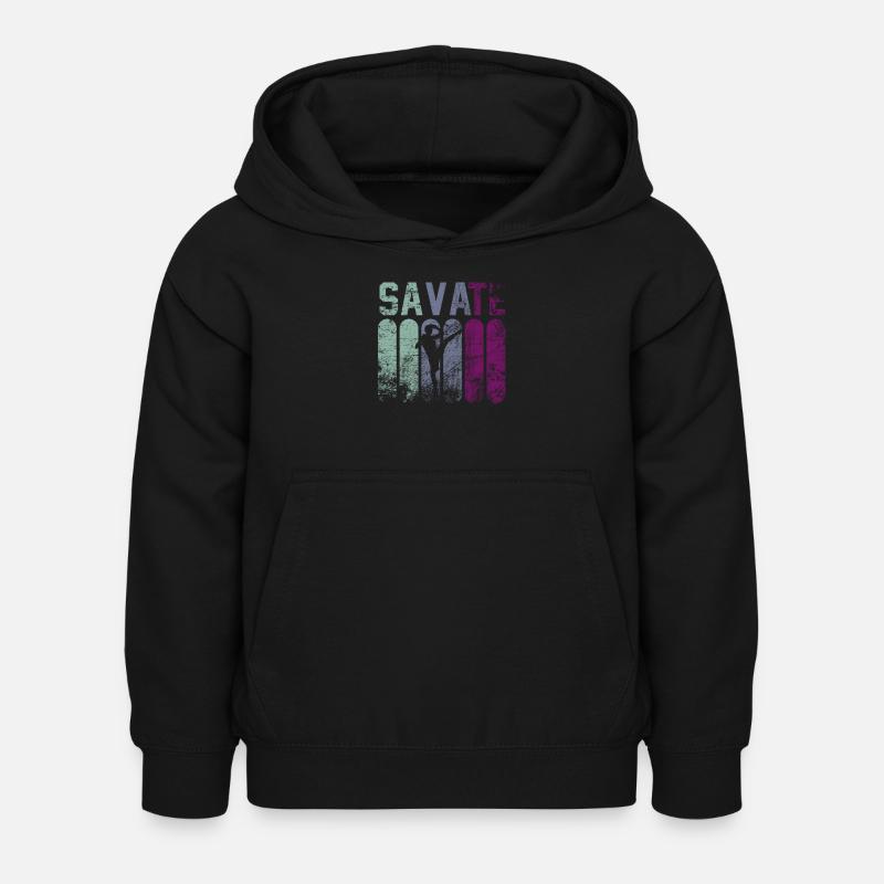 Combattant de la savate - Sweat à capuche Enfant - noir