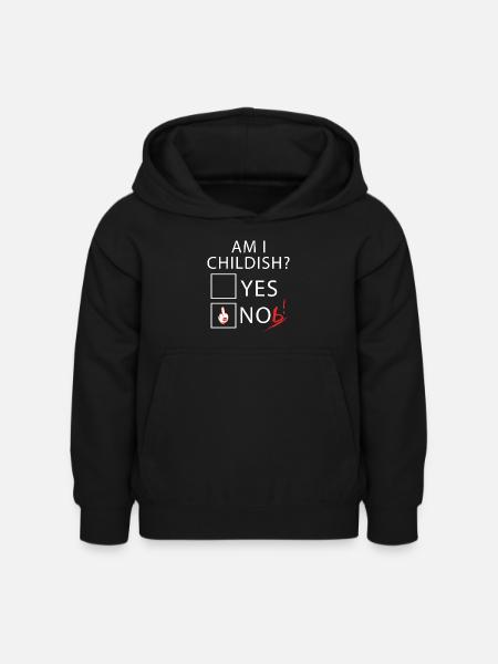 Bin Ich Kindisch - Kinder Hoodie - Schwarz