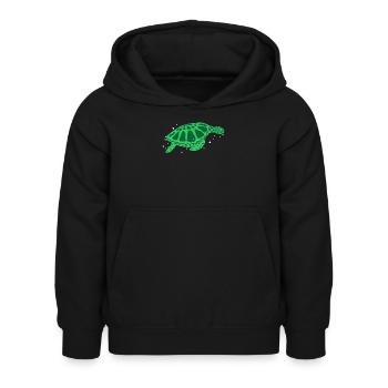 tortue - Sweat à capuche Enfant - noir - Devant - AI Model Kid Female (0cm)