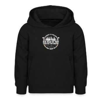 Der Wald Ist Mein Versteck Vor idioten - Kinder Hoodie - Schwarz - Vorne - AI Model Kid Female (0cm)