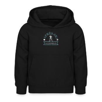 Apres Ski Flumserberg Ski Vacation Switzerland Ski Area - Kids Hoodie - black - Front - AI Model Kid Female (0cm)
