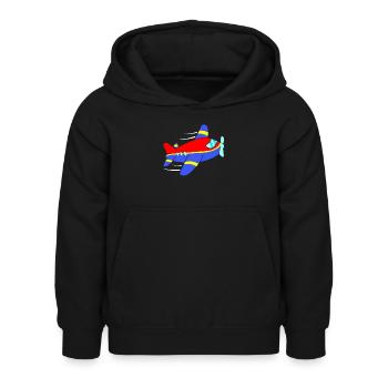 Aviateur d'avion - Sweat à capuche Enfant - noir - Devant - AI Model Kid Female (0cm)