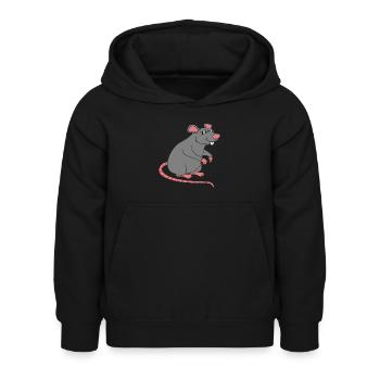 rat - Kids Hoodie - black - Front - AI Model Kid Female (0cm)