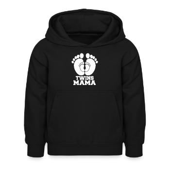 Twins Mama - Kinder Hoodie - Schwarz - Vorne - AI Model Kid Female (0cm)