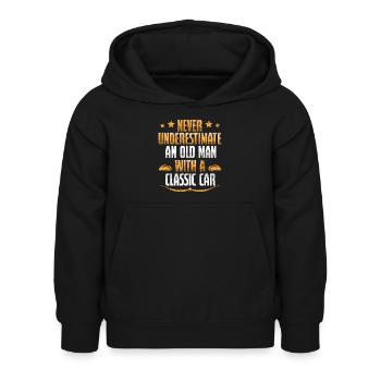 Vieil homme avec une voiture classique - Sweat à capuche Enfant - noir - Devant - AI Model Kid Female (0cm)