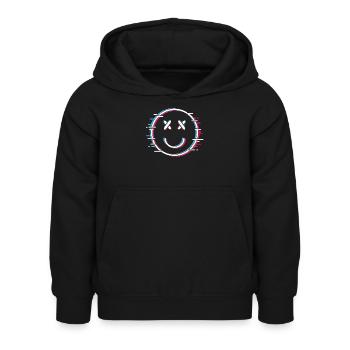 Cooles Rave Signal Frequenz mit lachendemSmiley - Kinder Hoodie - Schwarz - Vorne - AI Model Kid Female (0cm)